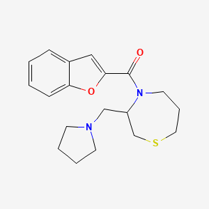 Benzofuran-2-yl(3-(pyrrolidin-1-ylmethyl)-1,4-thiazepan-4-yl)methanone