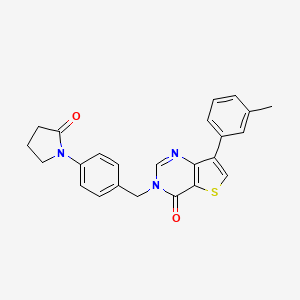 molecular formula C24H21N3O2S B2583258 7-(3-methylphenyl)-3-[4-(2-oxopyrrolidin-1-yl)benzyl]thieno[3,2-d]pyrimidin-4(3H)-one CAS No. 1206993-33-0