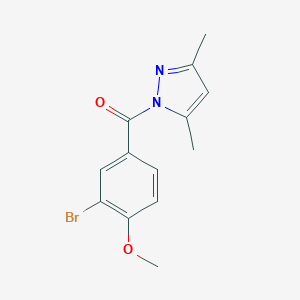 molecular formula C13H13BrN2O2 B258326 1-(3-bromo-4-methoxybenzoyl)-3,5-dimethyl-1H-pyrazole 
