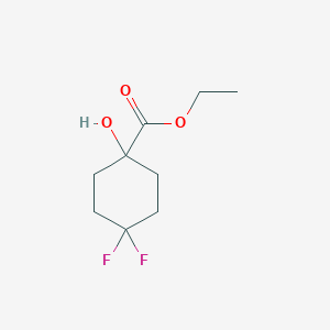 molecular formula C9H14F2O3 B2583263 环己烷羧酸，4,4-二氟-1-羟基-，乙酯 CAS No. 1393824-30-0
