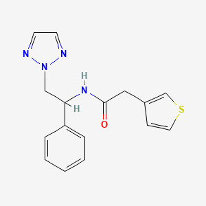 molecular formula C16H16N4OS B2583269 N-(1-phenyl-2-(2H-1,2,3-triazol-2-yl)ethyl)-2-(thiophen-3-yl)acetamide CAS No. 2034560-39-7