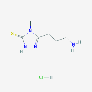 molecular formula C6H13ClN4S B2583285 5-(3-aminopropyl)-4-methyl-4H-1,2,4-triazole-3-thiol hydrochloride CAS No. 1808449-93-5
