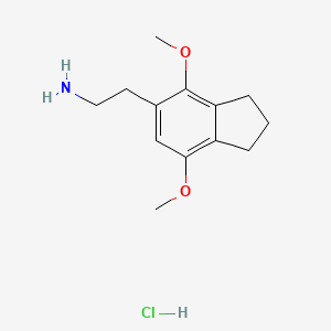 molecular formula C13H20ClNO2 B2583290 5-(2-Aminoethyl)-4,7-dimethoxyindane hydrochloride CAS No. 2445791-61-5
