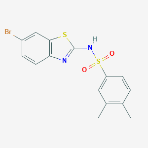 molecular formula C15H13BrN2O2S2 B258330 N-(6-bromo-1,3-benzothiazol-2-yl)-3,4-dimethylbenzenesulfonamide 