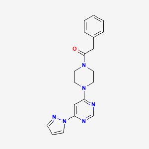 molecular formula C19H20N6O B2583307 1-(4-(6-(1H-pyrazol-1-yl)pyrimidin-4-yl)piperazin-1-yl)-2-phenylethanone CAS No. 1170086-99-3