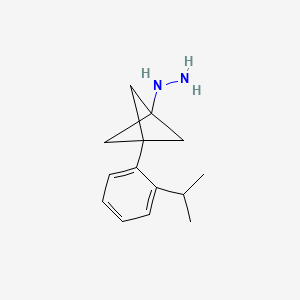 molecular formula C14H20N2 B2583308 [3-(2-Propan-2-ylphenyl)-1-bicyclo[1.1.1]pentanyl]hydrazine CAS No. 2287342-88-3