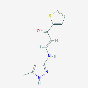 molecular formula C11H11N3OS B2583311 (E)-3-[(5-甲基-1H-吡唑-3-基)氨基]-1-噻吩-2-基丙-2-烯-1-酮 CAS No. 1037568-71-0