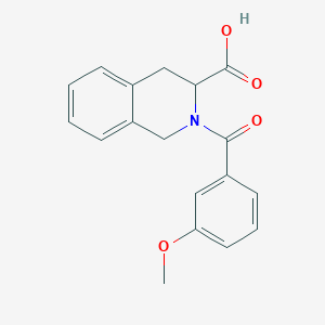molecular formula C18H17NO4 B2583326 2-(3-甲氧基苯甲酰)-1,2,3,4-四氢异喹啉-3-羧酸 CAS No. 1218664-35-7