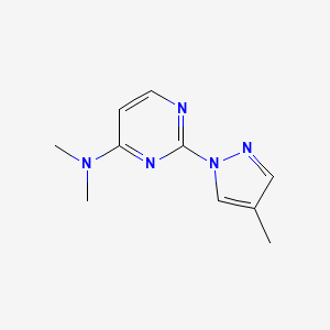 molecular formula C10H13N5 B2583328 N,N-Dimethyl-2-(4-methylpyrazol-1-yl)pyrimidin-4-amine CAS No. 2320178-50-3