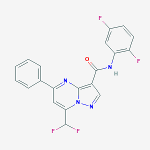 molecular formula C20H12F4N4O B258333 7-(difluoromethyl)-N-(2,5-difluorophenyl)-5-phenylpyrazolo[1,5-a]pyrimidine-3-carboxamide 