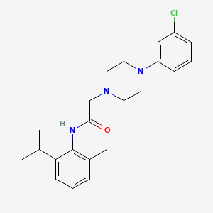 molecular formula C22H28ClN3O B2583335 2-[4-(3-氯苯基)哌嗪-1-基]-N-[2-甲基-6-(丙-2-基)苯基]乙酰胺 CAS No. 329779-62-6