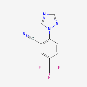 molecular formula C10H5F3N4 B2583342 2-(1H-1,2,4-triazol-1-yl)-5-(trifluoromethyl)benzonitrile CAS No. 1094368-55-4