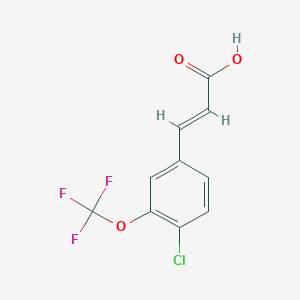 molecular formula C10H6ClF3O3 B2583349 4-Chloro-3-(trifluoromethoxy)cinnamic acid CAS No. 2112766-25-1; 886501-56-0