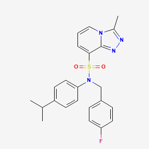 molecular formula C23H23FN4O2S B2583353 N-(4-fluorobenzyl)-N-(4-isopropylphenyl)-3-methyl[1,2,4]triazolo[4,3-a]pyridine-8-sulfonamide CAS No. 1251615-83-4