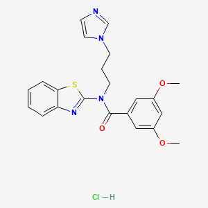 molecular formula C22H23ClN4O3S B2583358 盐酸N-(3-(1H-咪唑-1-基)丙基)-N-(苯并[d]噻唑-2-基)-3,5-二甲氧基苯甲酰胺 CAS No. 1219142-87-6