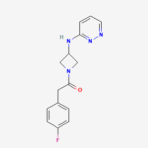 molecular formula C15H15FN4O B2583373 2-(4-Fluorophenyl)-1-{3-[(pyridazin-3-yl)amino]azetidin-1-yl}ethan-1-one CAS No. 2097917-34-3