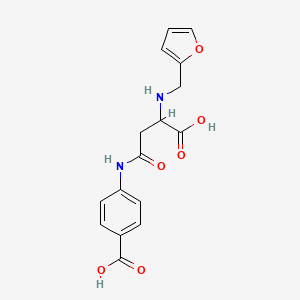 molecular formula C16H16N2O6 B2583374 4-{3-Carboxy-3-[(2-furylmethyl)amino]propanoylamino}benzoic acid CAS No. 1029938-34-8