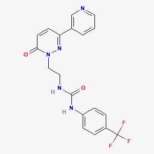 molecular formula C19H16F3N5O2 B2583382 1-(2-(6-oxo-3-(pyridin-3-yl)pyridazin-1(6H)-yl)ethyl)-3-(4-(trifluoromethyl)phenyl)urea CAS No. 1105246-28-3