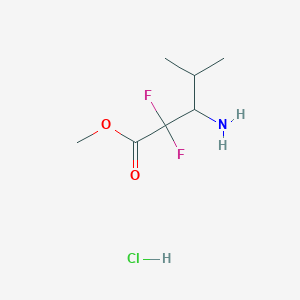 molecular formula C7H14ClF2NO2 B2583386 Methyl 3-amino-2,2-difluoro-4-methylpentanoate hydrochloride CAS No. 2095409-87-1