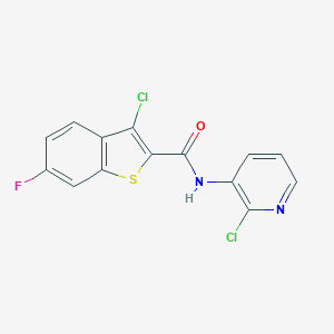 molecular formula C14H7Cl2FN2OS B258339 3-chloro-N-(2-chloropyridin-3-yl)-6-fluoro-1-benzothiophene-2-carboxamide 