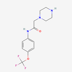molecular formula C13H16F3N3O2 B2583390 2-哌嗪-1-基-N-[4-(三氟甲氧基)苯基]乙酰胺 CAS No. 901271-83-8