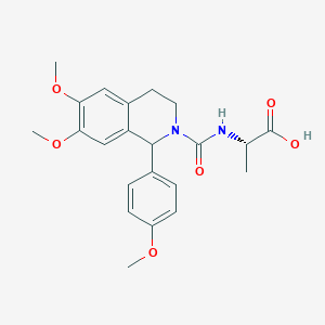 molecular formula C22H26N2O6 B2583395 N-{[6,7-dimethoxy-1-(4-methoxyphenyl)-3,4-dihydroisoquinolin-2(1H)-yl]carbonyl}-L-alanine CAS No. 956935-85-6