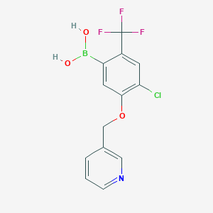 molecular formula C13H10BClF3NO3 B2583399 [4-Chloro-5-(pyridin-3-ylmethoxy)-2-(trifluoromethyl)phenyl]boronic acid CAS No. 2096336-88-6