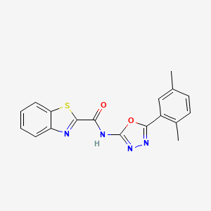 molecular formula C18H14N4O2S B2583404 N-(5-(2,5-二甲苯基)-1,3,4-恶二唑-2-基)苯并[d]噻唑-2-甲酰胺 CAS No. 891118-93-7