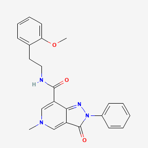 molecular formula C23H22N4O3 B2583407 N-(2-methoxyphenethyl)-5-methyl-3-oxo-2-phenyl-3,5-dihydro-2H-pyrazolo[4,3-c]pyridine-7-carboxamide CAS No. 921507-46-2
