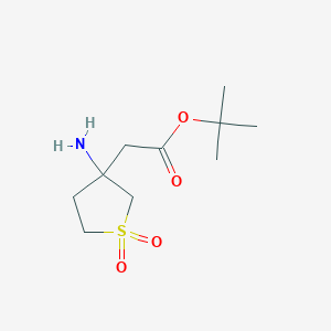 molecular formula C10H19NO4S B2583408 Tert-butyl 2-(3-amino-1,1-dioxothiolan-3-yl)acetate CAS No. 1889509-12-9