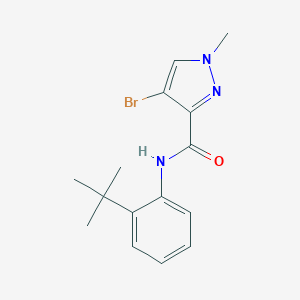 molecular formula C15H18BrN3O B258341 4-bromo-N-(2-tert-butylphenyl)-1-methylpyrazole-3-carboxamide 
