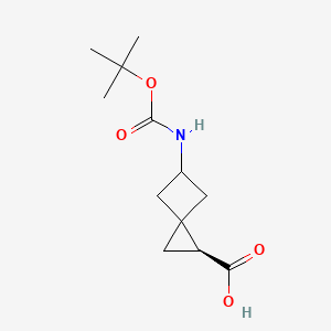 molecular formula C12H19NO4 B2583411 (2S)-5-[(2-Methylpropan-2-yl)oxycarbonylamino]spiro[2.3]hexane-2-carboxylic acid CAS No. 2248365-57-1