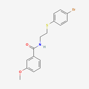 molecular formula C16H16BrNO2S B2583413 N-{2-[(4-bromophenyl)sulfanyl]ethyl}-3-methoxybenzenecarboxamide CAS No. 337920-97-5