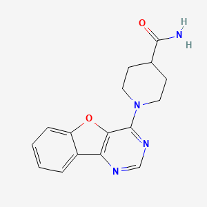 molecular formula C16H16N4O2 B2583419 1-(Benzofuro[3,2-d]pyrimidin-4-yl)piperidine-4-carboxamide CAS No. 842968-01-8