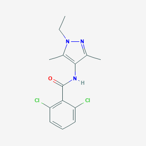 molecular formula C14H15Cl2N3O B258342 2,6-dichloro-N-(1-ethyl-3,5-dimethyl-1H-pyrazol-4-yl)benzamide 