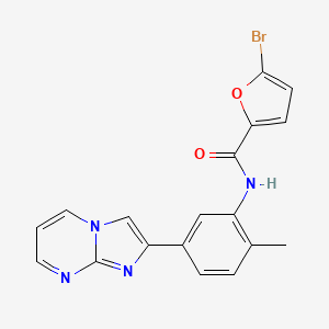 molecular formula C18H13BrN4O2 B2583427 5-bromo-N-(5-imidazo[1,2-a]pyrimidin-2-yl-2-methylphenyl)-2-furamide CAS No. 862810-54-6