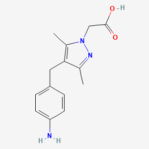 molecular formula C14H17N3O2 B2583432 [4-(4-aminobenzyl)-3,5-dimethyl-1H-pyrazol-1-yl]acetic acid CAS No. 1374506-03-2