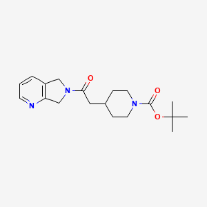 molecular formula C19H27N3O3 B2583437 tert-butyl 4-(2-oxo-2-(5H-pyrrolo[3,4-b]pyridin-6(7H)-yl)ethyl)piperidine-1-carboxylate CAS No. 2320179-07-3