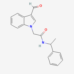 2-(3-formyl-1H-indol-1-yl)-N-(1-phenylethyl)acetamide