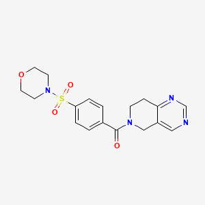 molecular formula C18H20N4O4S B2583448 (7,8-二氢吡啶并[4,3-d]嘧啶-6(5H)-基)(4-(吗啉磺酰基)苯基)甲酮 CAS No. 1797894-28-0