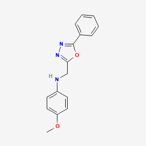 molecular formula C16H15N3O2 B2583449 4-methoxy-N-[(5-phenyl-1,3,4-oxadiazol-2-yl)methyl]aniline CAS No. 50939-80-5