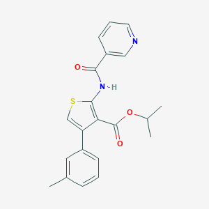 molecular formula C21H20N2O3S B258345 Isopropyl 4-(3-methylphenyl)-2-[(pyridin-3-ylcarbonyl)amino]thiophene-3-carboxylate 