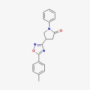 molecular formula C19H17N3O2 B2583453 4-[5-(4-Methylphenyl)-1,2,4-oxadiazol-3-yl]-1-phenylpyrrolidin-2-one CAS No. 1172537-56-2
