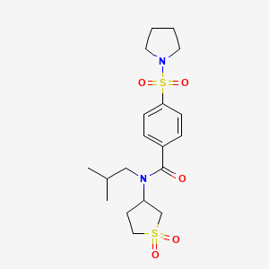 molecular formula C19H28N2O5S2 B2583455 N-(1,1-dioxidotetrahydrothiophen-3-yl)-N-isobutyl-4-(pyrrolidin-1-ylsulfonyl)benzamide CAS No. 898405-44-2