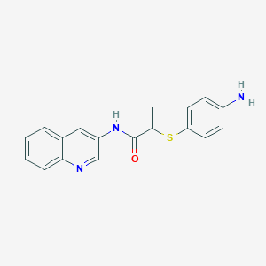 molecular formula C18H17N3OS B2583456 2-[(4-aminophenyl)thio]-N-quinolin-3-ylpropanamide CAS No. 931239-27-9
