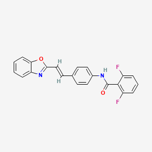 molecular formula C22H14F2N2O2 B2583458 N-{4-[(E)-2-(1,3-benzoxazol-2-yl)ethenyl]phenyl}-2,6-difluorobenzamide CAS No. 1164548-22-4