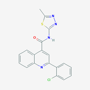 molecular formula C19H13ClN4OS B258346 2-(2-chlorophenyl)-N-(5-methyl-1,3,4-thiadiazol-2-yl)quinoline-4-carboxamide 