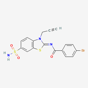 (Z)-4-bromo-N-(3-(prop-2-yn-1-yl)-6-sulfamoylbenzo[d]thiazol-2(3H)-ylidene)benzamide