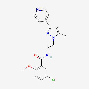 molecular formula C19H19ClN4O2 B2583465 5-氯-2-甲氧基-N-(2-(5-甲基-3-(吡啶-4-基)-1H-吡唑-1-基)乙基)苯甲酰胺 CAS No. 2034475-69-7