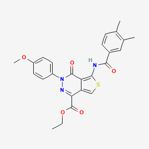 molecular formula C25H23N3O5S B2583467 Ethyl 5-(3,4-dimethylbenzamido)-3-(4-methoxyphenyl)-4-oxo-3,4-dihydrothieno[3,4-d]pyridazine-1-carboxylate CAS No. 851951-78-5